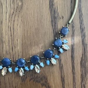 Loft Blue Stone and Crystal Statement Necklace - Women Jewelry